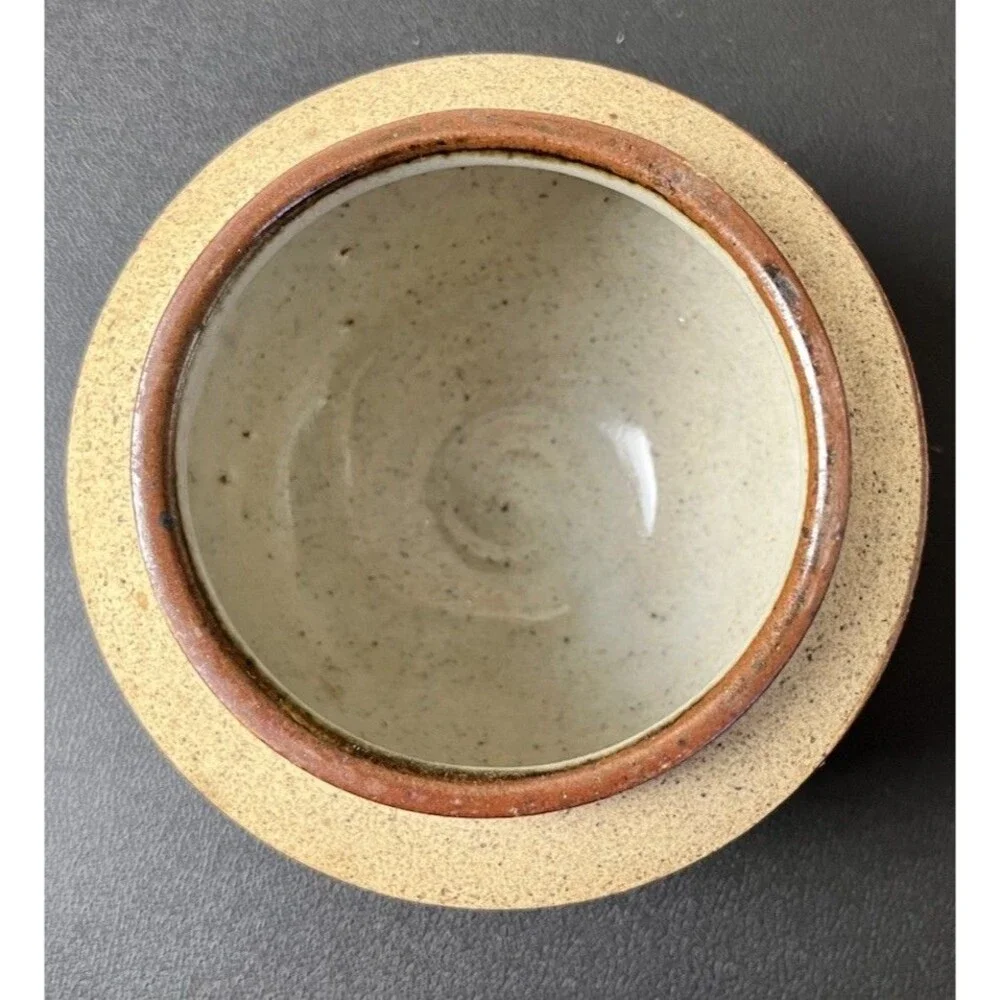 Mexican Tonala Pottery Stoneware Jar & Lid Stash Trinket Storage Container #G